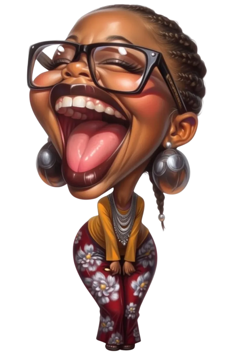  Funny Face Melanin Girl PNG 