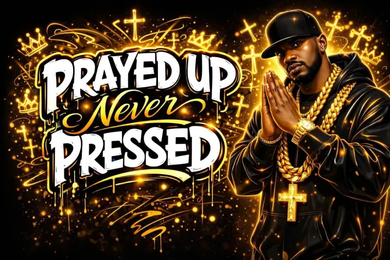  ✝️ Prayed Up, Never Pressed PNG 