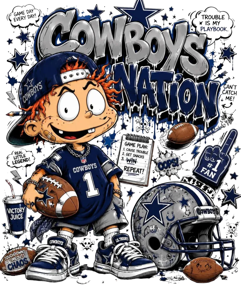  🏈 Dallas Cowboys Mischievous Urban Football Boy PNG 