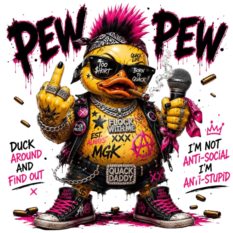 Sarcastic Duck PNG | Funny Cartoon Duck Quote Designs Bundle