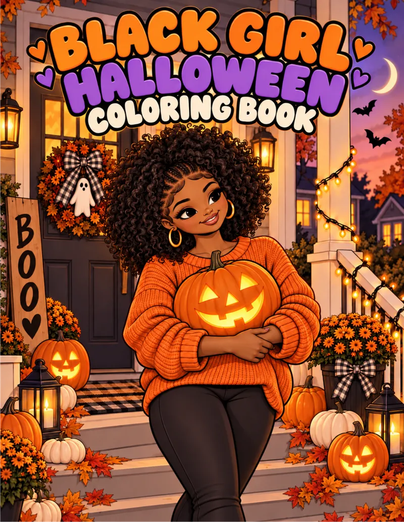 BLACK GIRL HALLOWEEN COLORING BOOK
