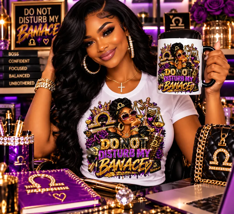   ♎ "DO NOT DISTURB MY BALANCE" LUXE PURPLE LIBRA PNG