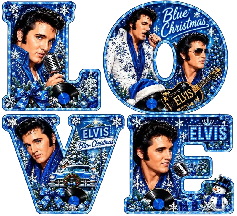 BLUE CHRISTMAS L.O.V.E. ELVIS PRESLEY PNG
