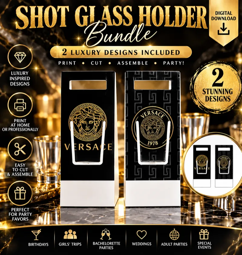  🥂 VERSAGE~LUXURY DESIGNER-INSPIRED SHOT GLASS HOLDER Bundle