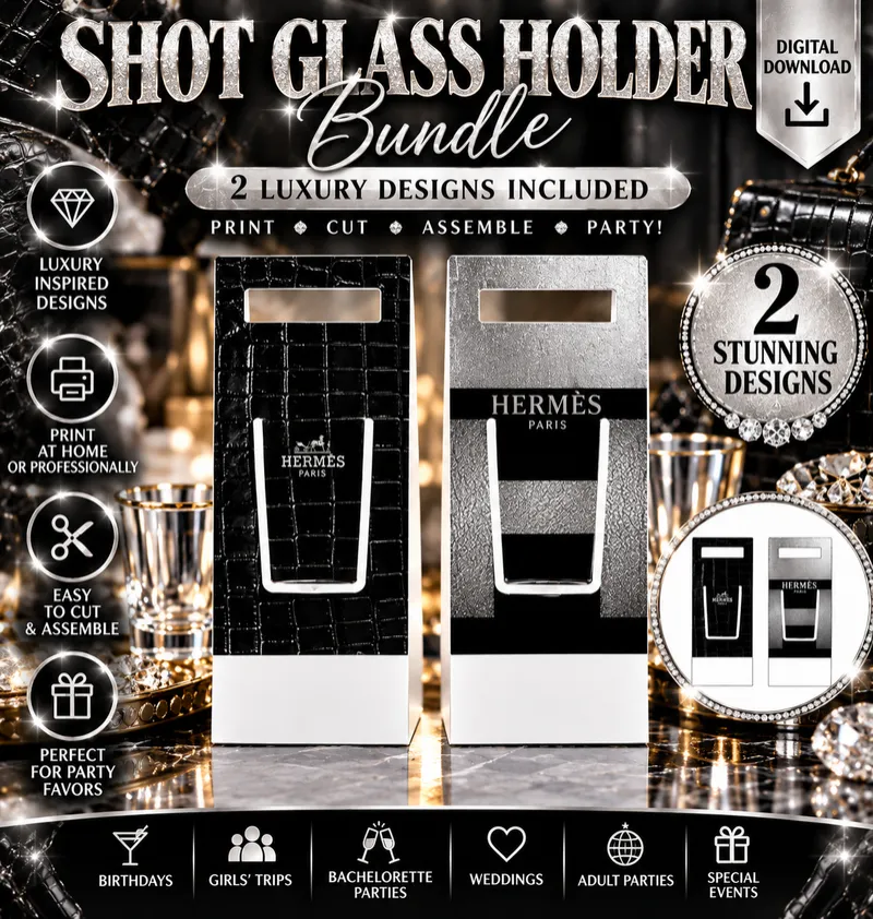  🥂 HERMES~LUXURY DESIGNER-INSPIRED SHOT GLASS HOLDER Bundle