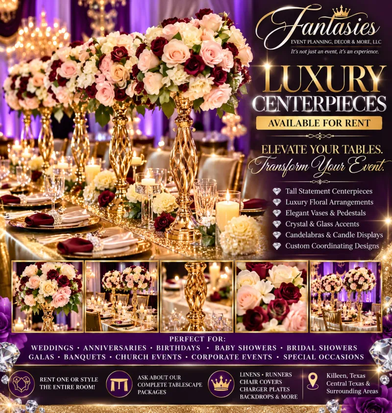 Luxury Gold Floral Centerpiece Rental