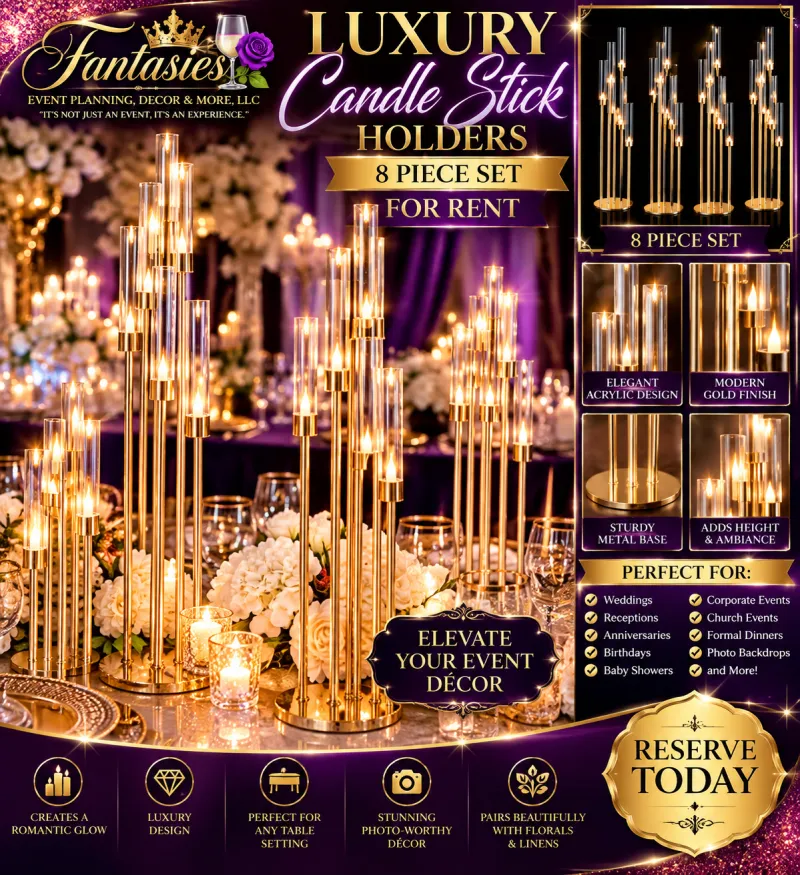 Luxury Gold Candle Holder Rental