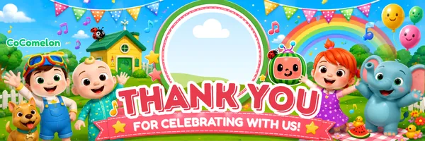 🎉 Cocomelon Princess Birthday Thank You Photo Template 