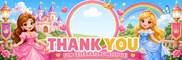  🎉 Princess Birthday Thank You Photo Template 