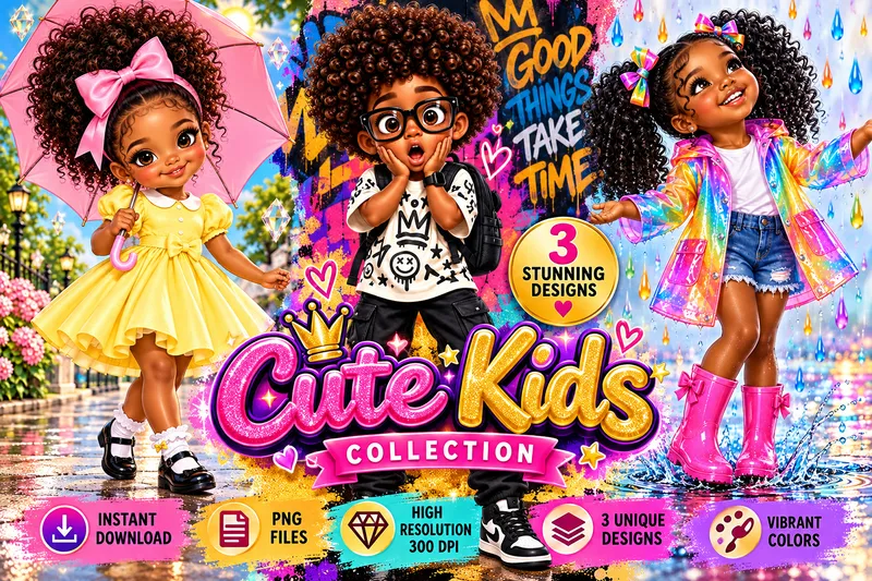 Adorable Chibi Kiddo PNG BUNDLE