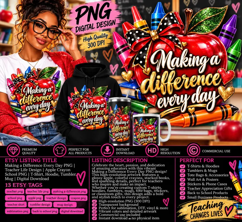  🍎 Making a Difference Every Day PNG