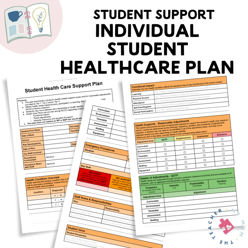 Classroom Management - Student Support: Health Care Plan Template