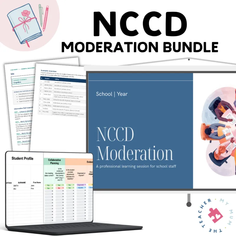 Complete NCCD Moderation Bundle: Presentation, Activities, Spreadsheets + Roles $ Responsibilities Framework