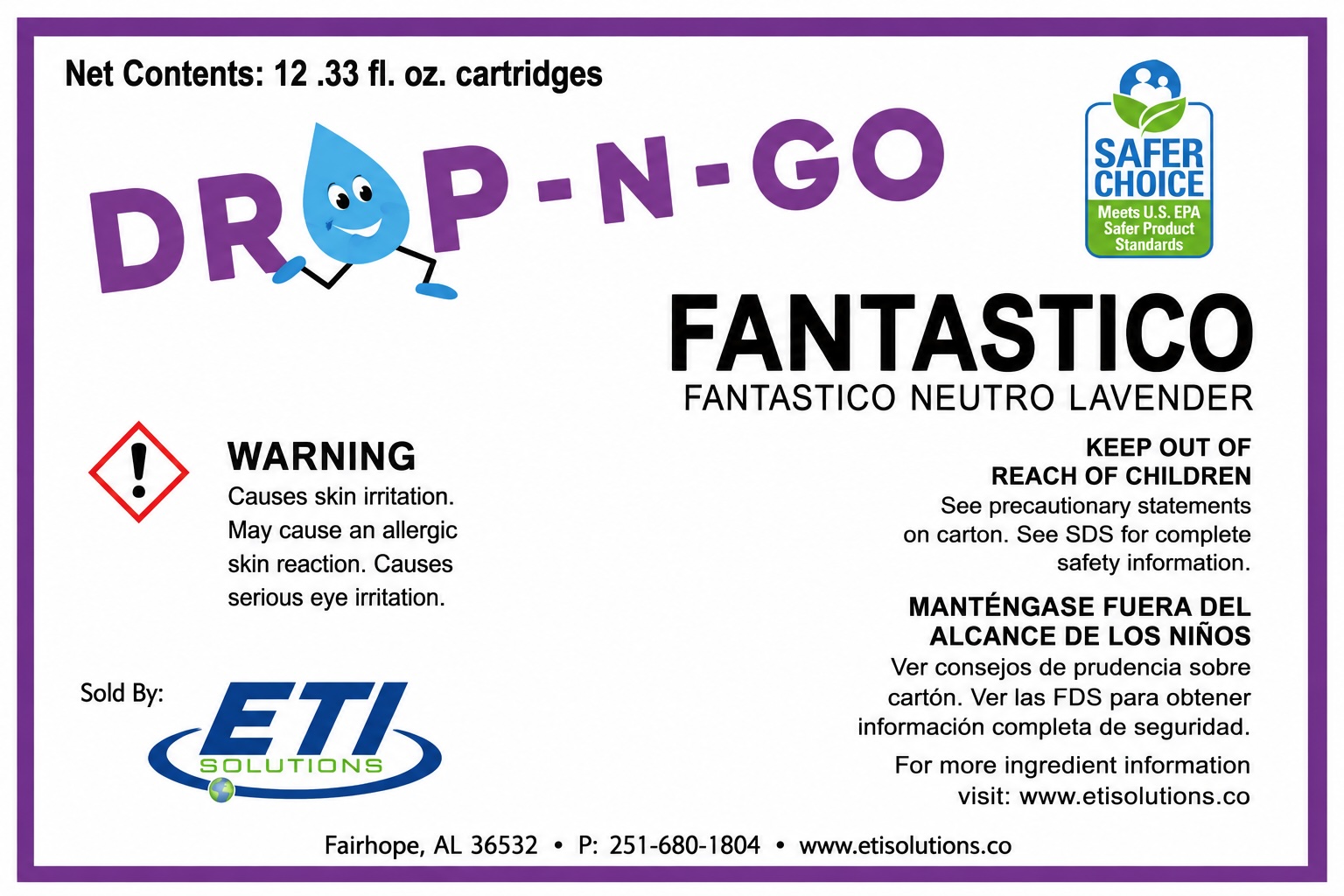 Fantastico Lavender Neutral Floor Cleaner for Drop n Go Mopping System