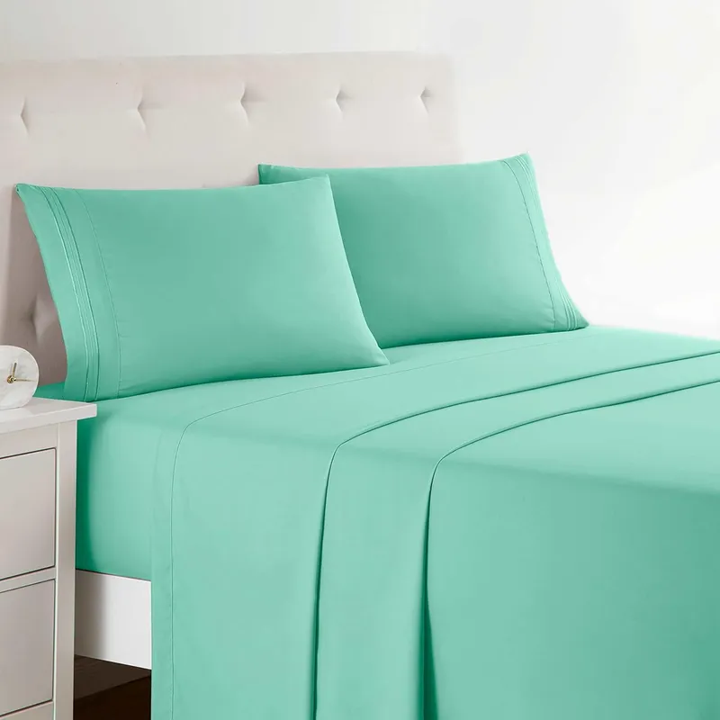 Clara Clark Premier 1800 Collection Queen Deluxe Sheet Set Mint - Deep Pocket Microfiber