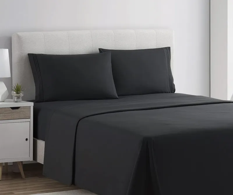 Clara Clark Premier 1800 Collection King Deluxe Sheet Set Black - Deep Pocket Microfiber