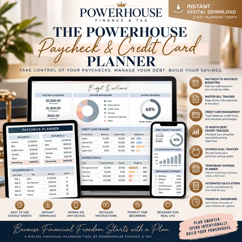 The Powerhouse Paycheck & Credit Card Planner