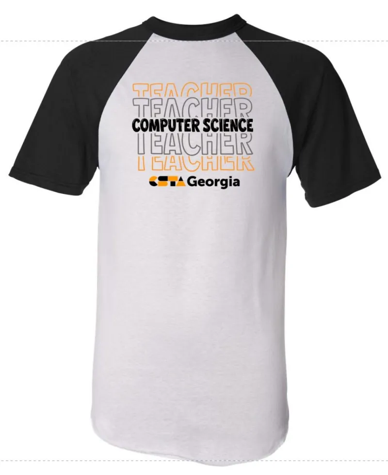 Georgia Computer Science Teacher Raglan Baseball T-Shirt | Computer Science Teacher Apparel