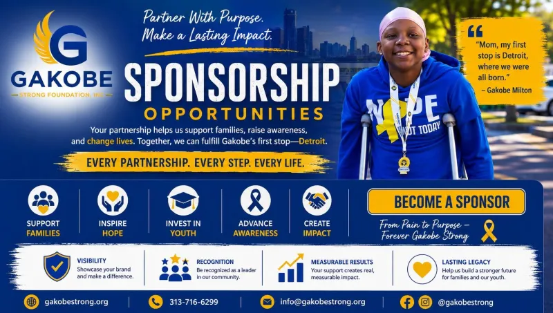Sponsorship For Every Little Step I Take Detroit