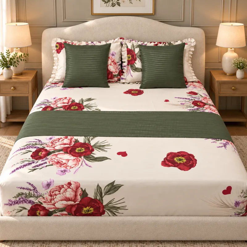 Poppy Garden queen bedsheet set