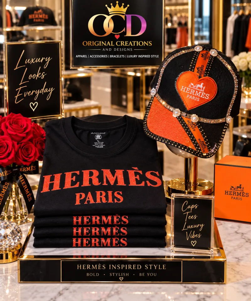Hermes designer inspired caps