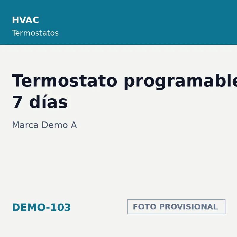 Marca Demo A Termostato programable 7 días · SKU DEMO-103