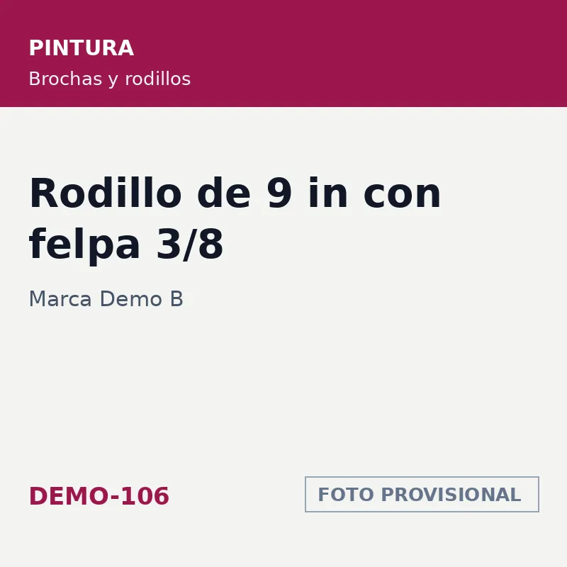 Marca Demo B Rodillo de 9 in con felpa 3/8 · SKU DEMO-106