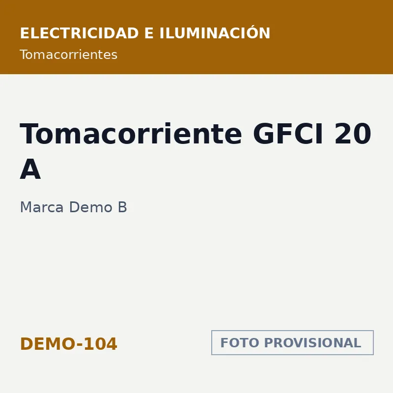 Marca Demo B Tomacorriente GFCI 20 A · SKU DEMO-104