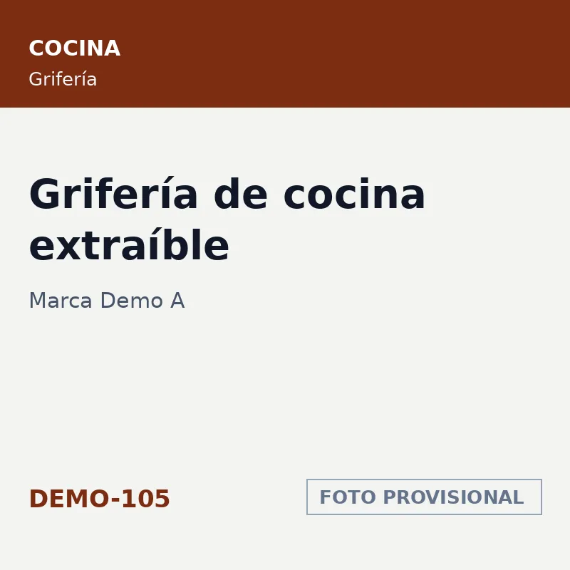 Marca Demo A Grifería de cocina extraíble · SKU DEMO-105