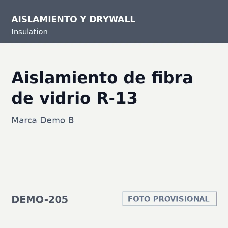 Marca Demo B Aislamiento de fibra de vidrio R-13 · SKU DEMO-205