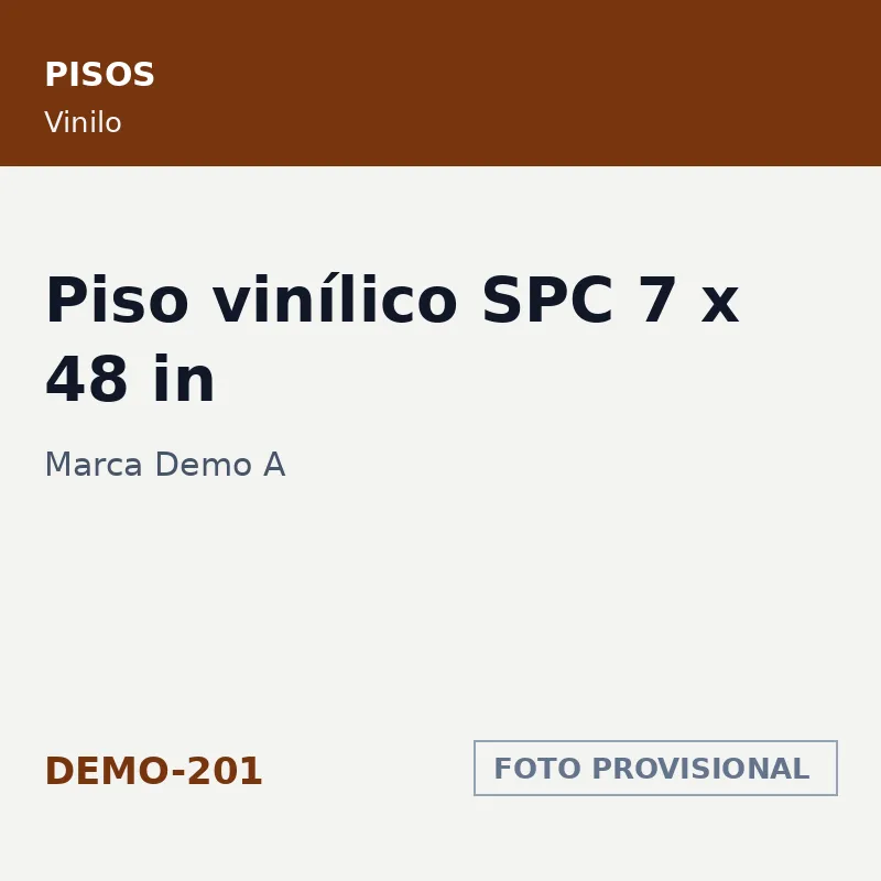 Marca Demo A Piso vinílico SPC 7 x 48 in · SKU DEMO-201