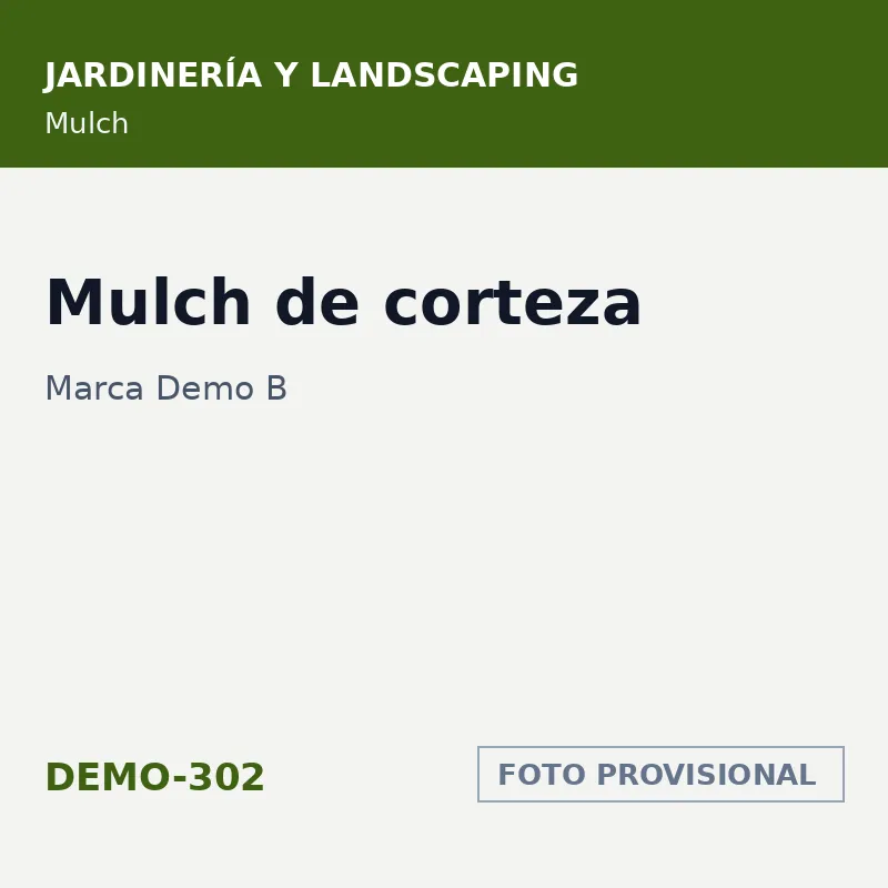 Marca Demo B Mulch de corteza · SKU DEMO-302