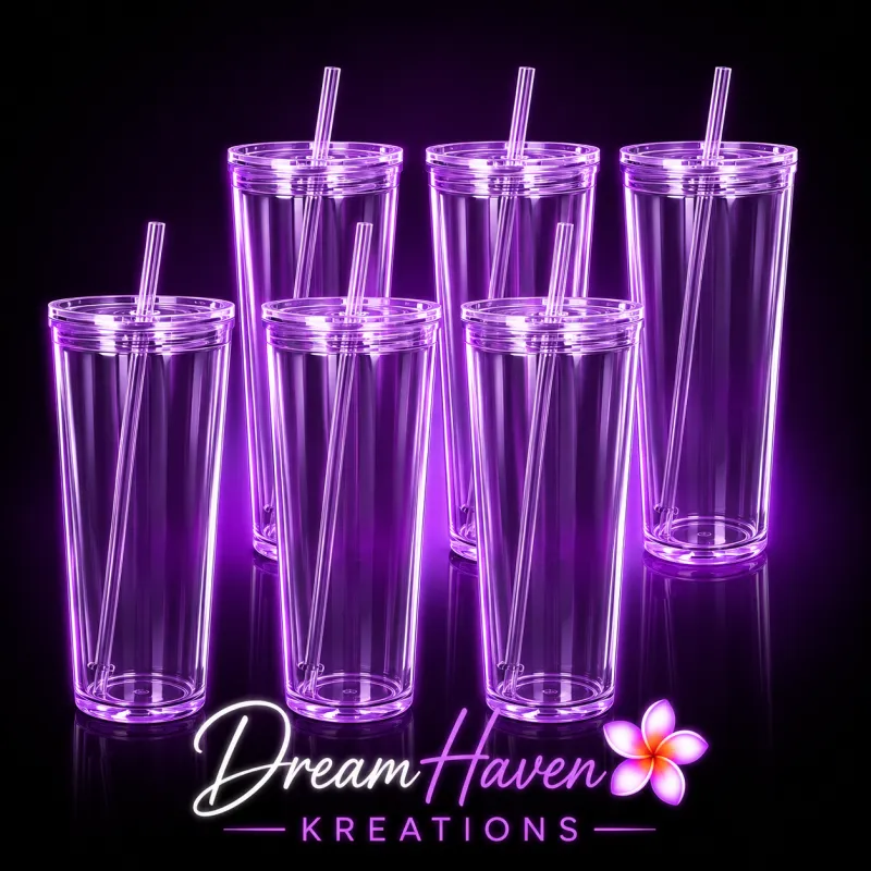 24oz Snowglobe Acrylic Tumbler