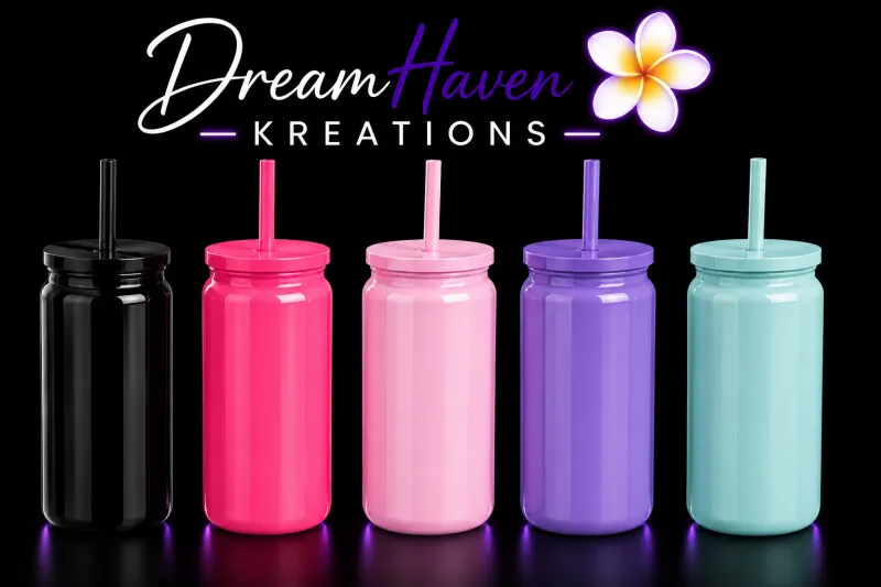 16oz Acrylic Coloured Tumblers with Matching Lid & Straw