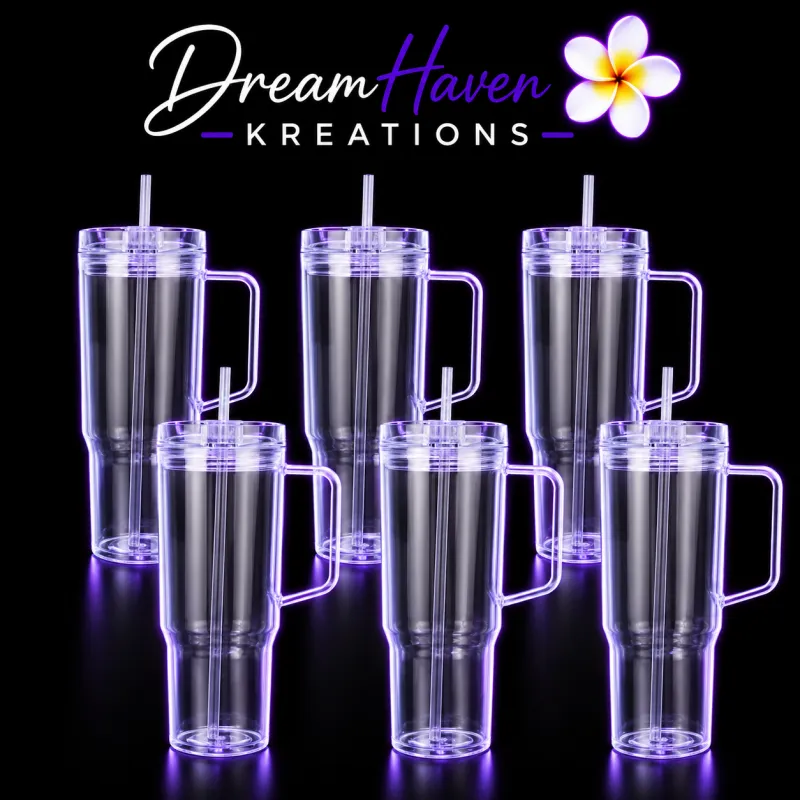 40oz Acrylic Snowglobe Tumbler – Pre-Drilled with Lid & Straw (1182ml)