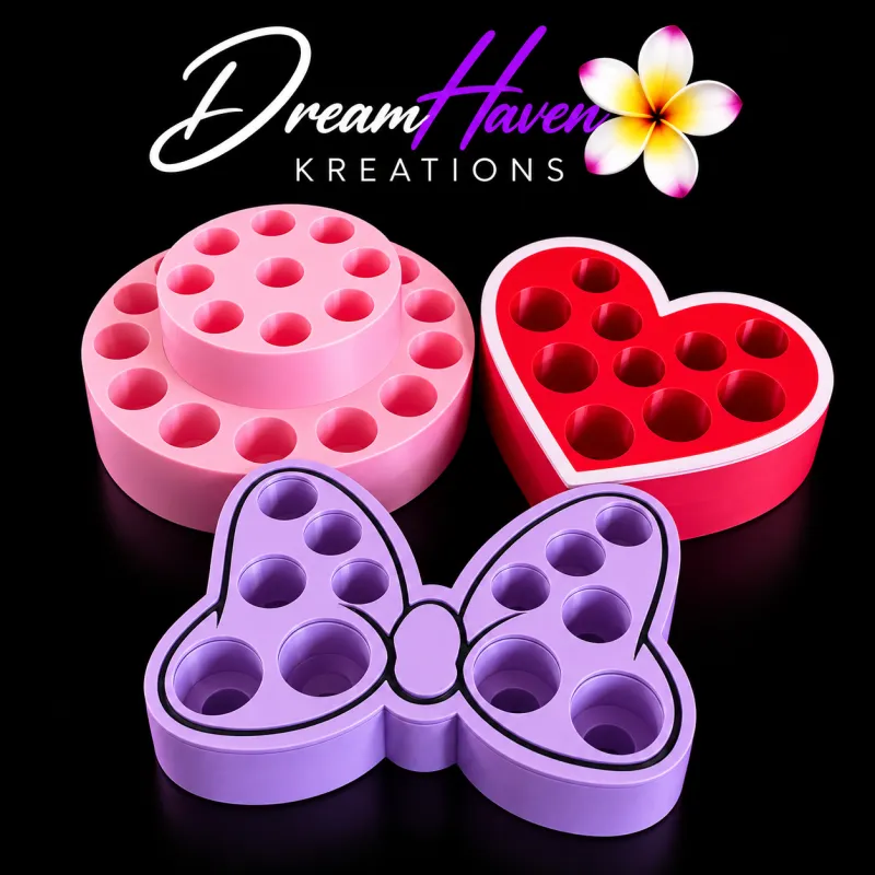 Mini 3D Pen Holder Displays – Round, Bow & Heart