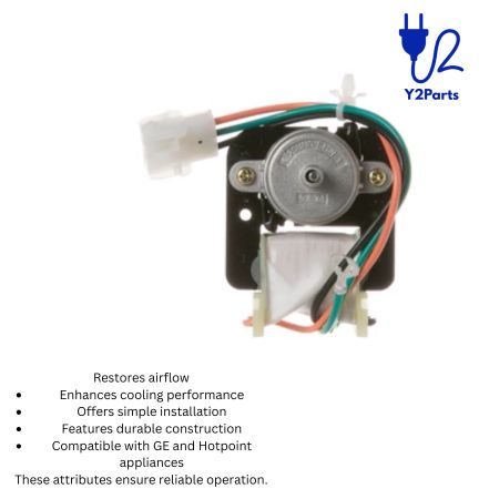 Y2PARTS WR60X10220 Refrigerator Condenser Fan Motor Replacement for GE Hotpoint Refrigerators
