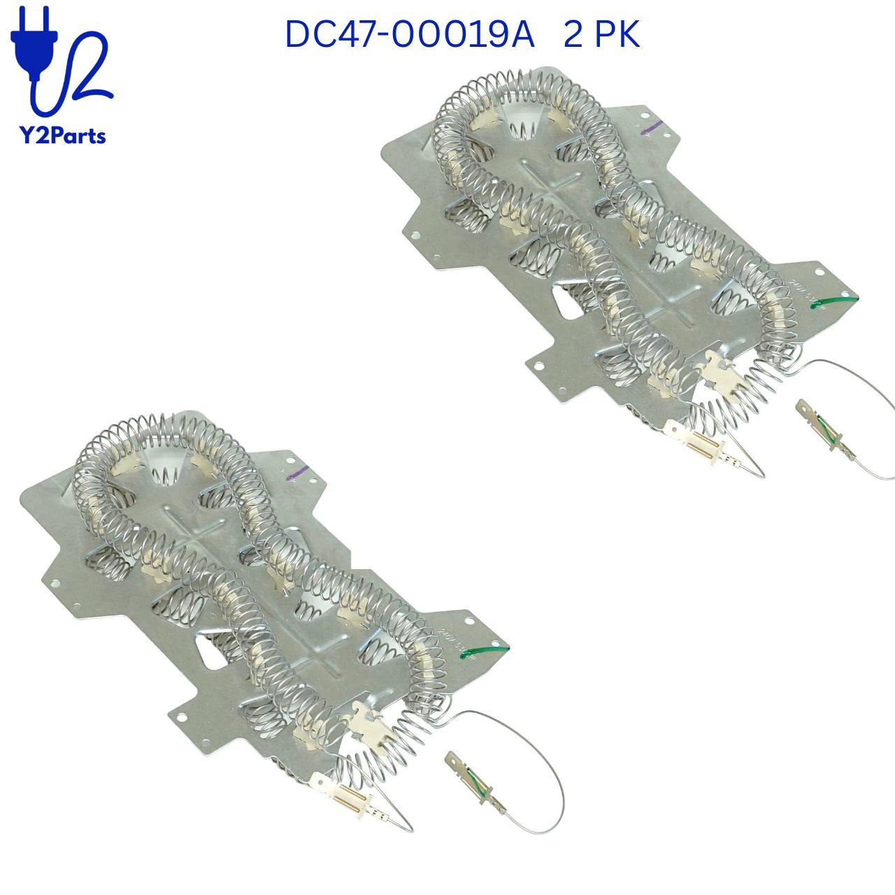 Y2Parts 2 Pack DC47-00019A Dryer Heating Element Replacement