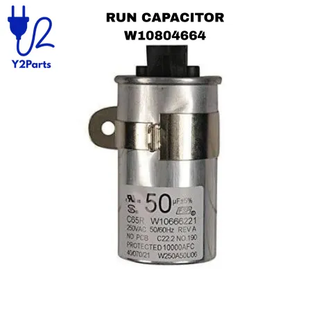 Y2Parts W10804664 Washer Start Run Capacitor, Compatible with Select Whirlpool Washers