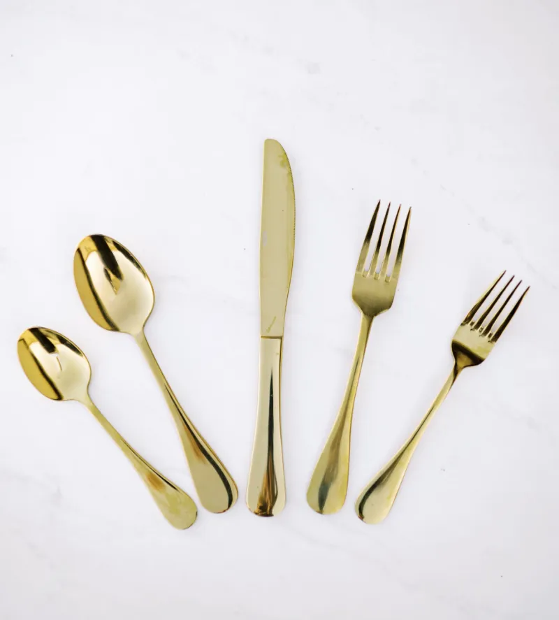5 pcs Gold Cutlery 