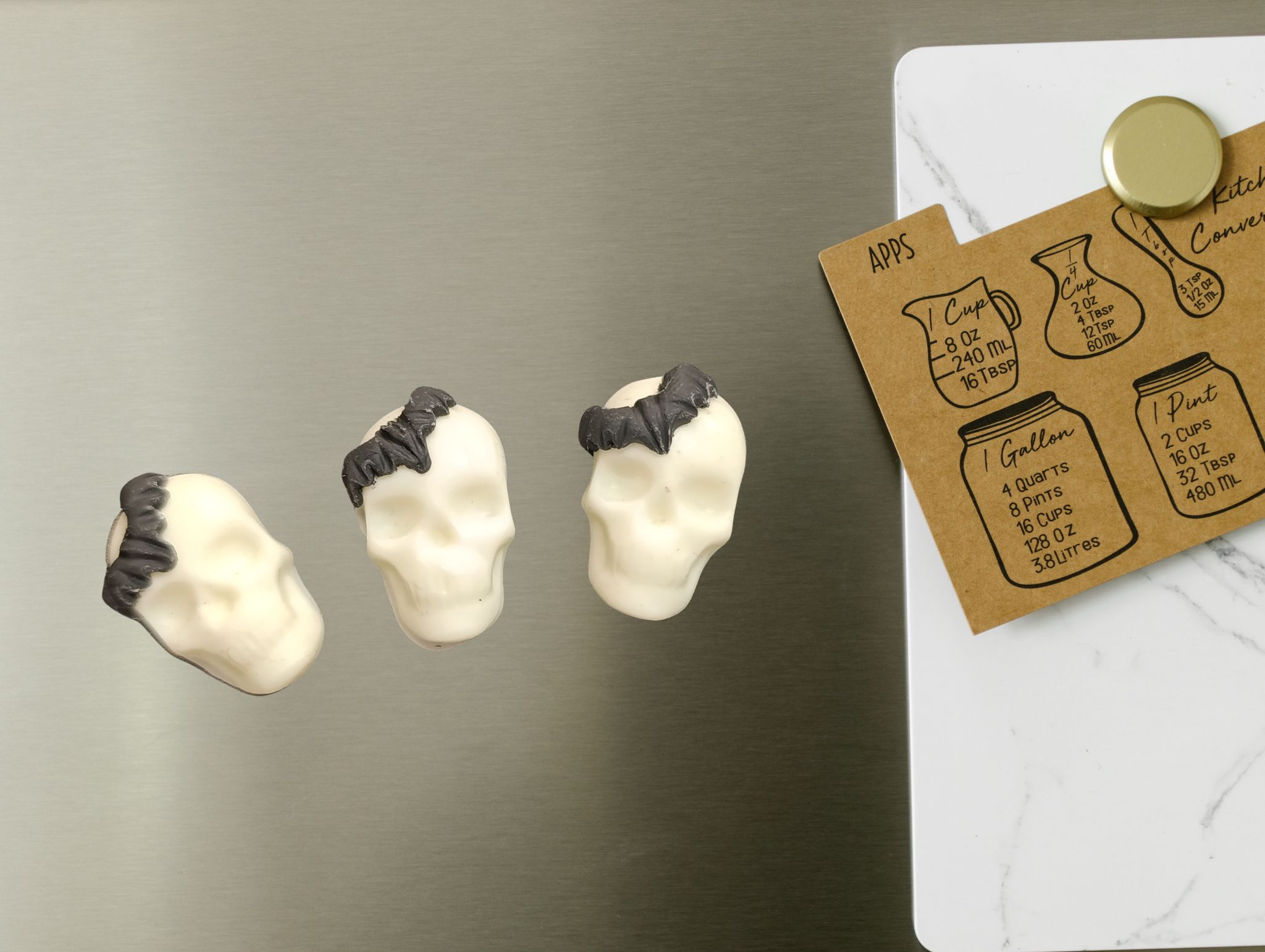 Glow-in-the-dark skull magnets
