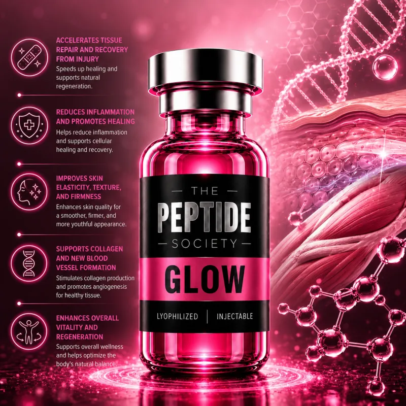 GLOW (BPC-157 / GHK-CU / TB-500)10mg/50mg/10mg/mL (3mL) - Lyophilized