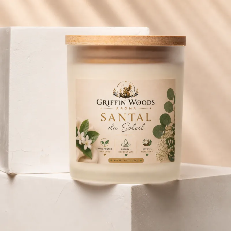 Santal du Soleil Candle – 8 Oz Warm Santal Candle