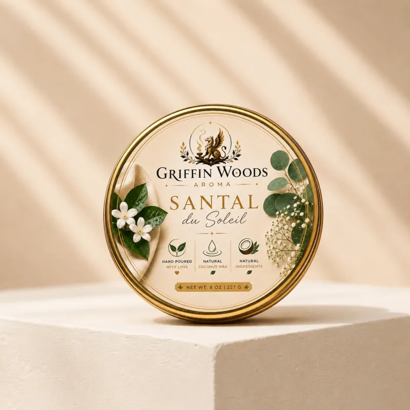 Santal du Soleil 2 Oz Tin Candle – Warm Luxury Mini Candle