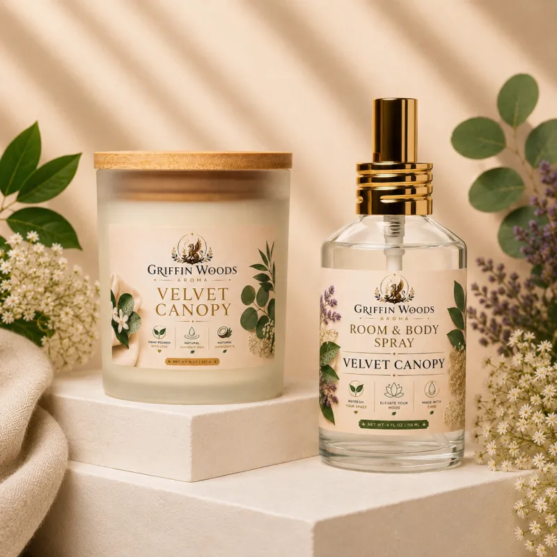 Velvet Canopy Bundle – 8 Oz Candle + Room & Body Spray Set