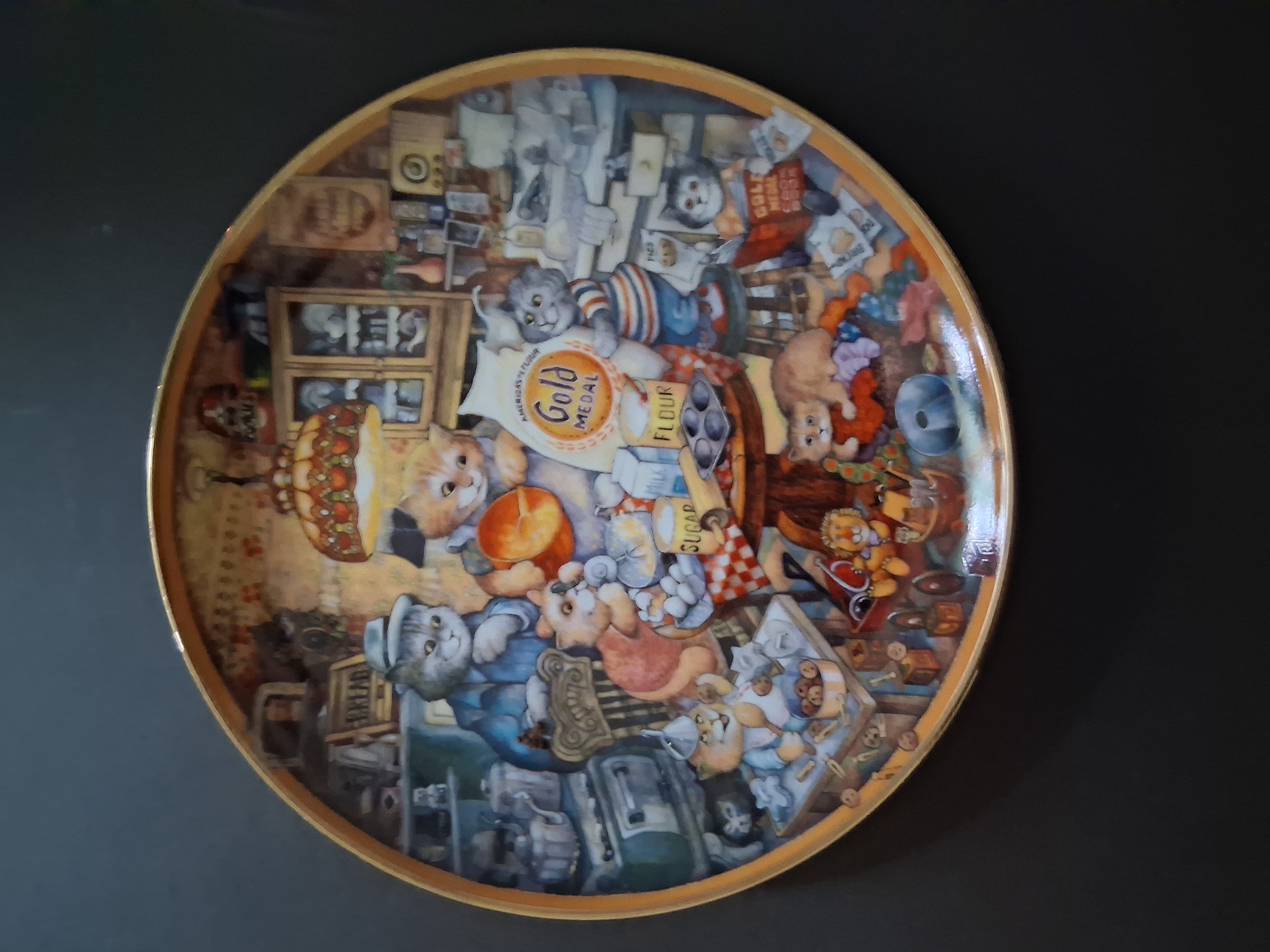 Franklin Mint Bill Bell "Official Gold Medal Flour 115th Anniversary" Collector Plate | 24K Gold Rim