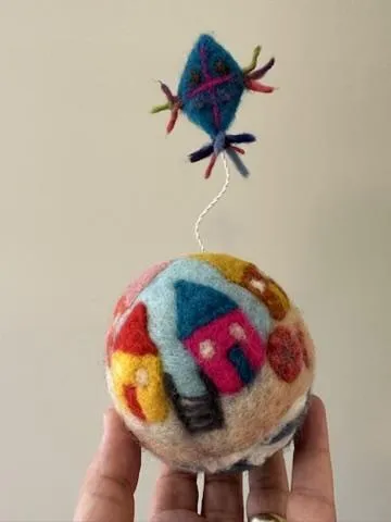 Beach Inspired Needle Felting Wool Ball Ornament – Kit & Online Video Class