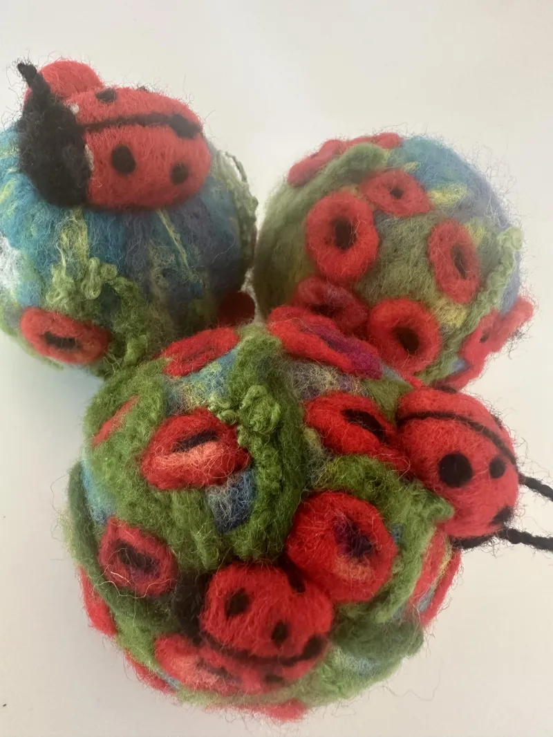 Poppy and Ladybug Ball Ornament - Kit & Online Video Class