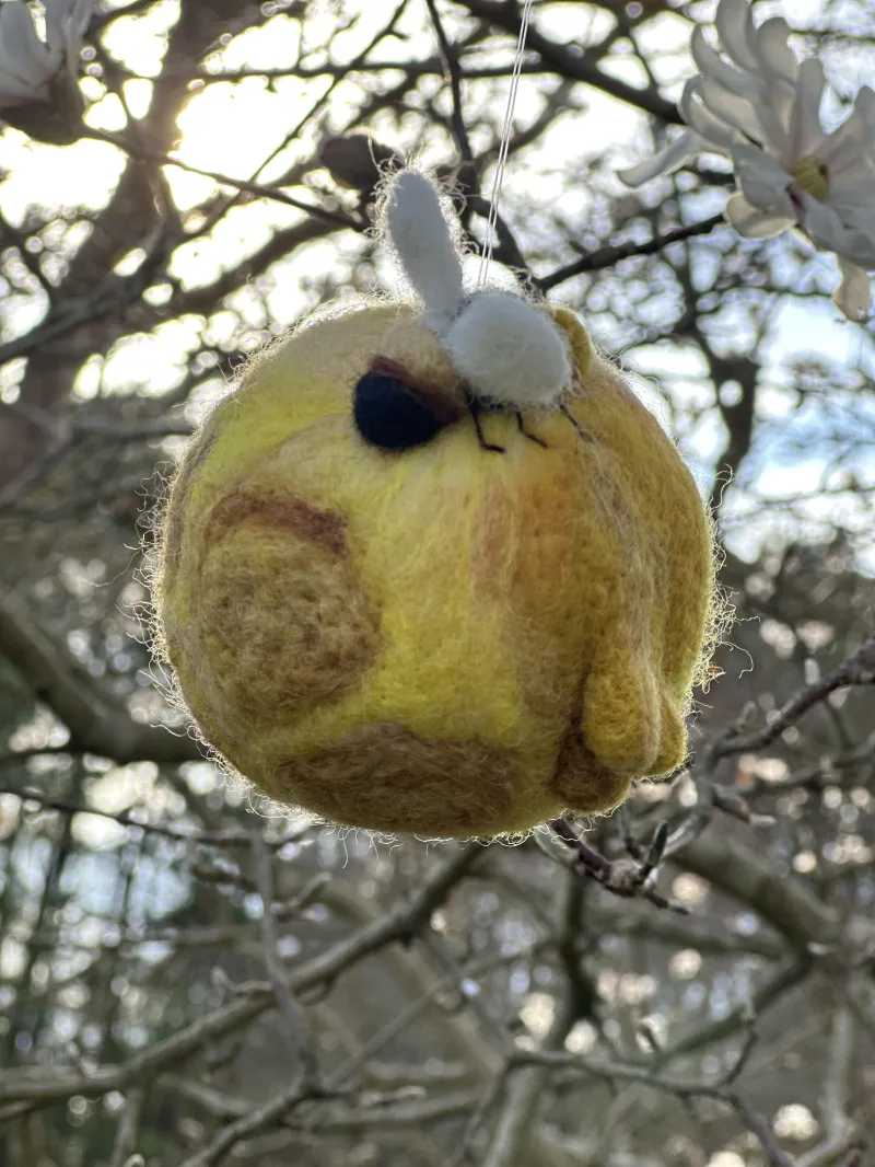 Bee Needle Felting Wool Ball Ornament – Kit & Online Video Class