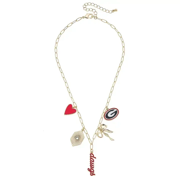 Georgia Bulldogs Paper Clip Charm Collector Necklace